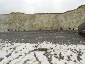 Parcours du littoral à marée basse à Dieppe @ promenade de la plage face au restaurant "Le Bas Fort Blanc"