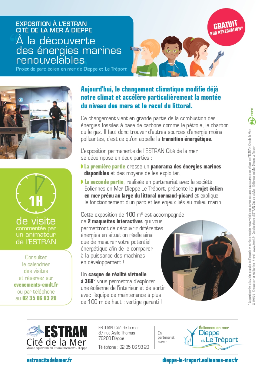 Rendez-Vous de 11h "Energies Marines Renouvelables" @ ESTRAN - Cité de la Mer | Dieppe | Normandie | France