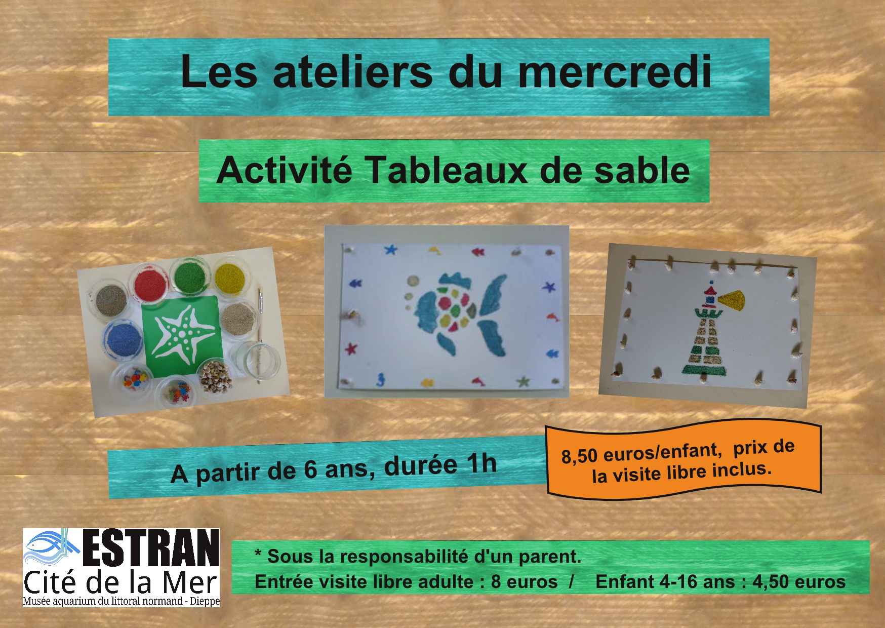 Les ateliers du mercredi "Tableaux de sable" @ ESTRAN - Cité de la Mer | Dieppe | Normandie | France